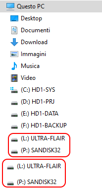 Windows 10 - Icona disco duplicata in Esplora file